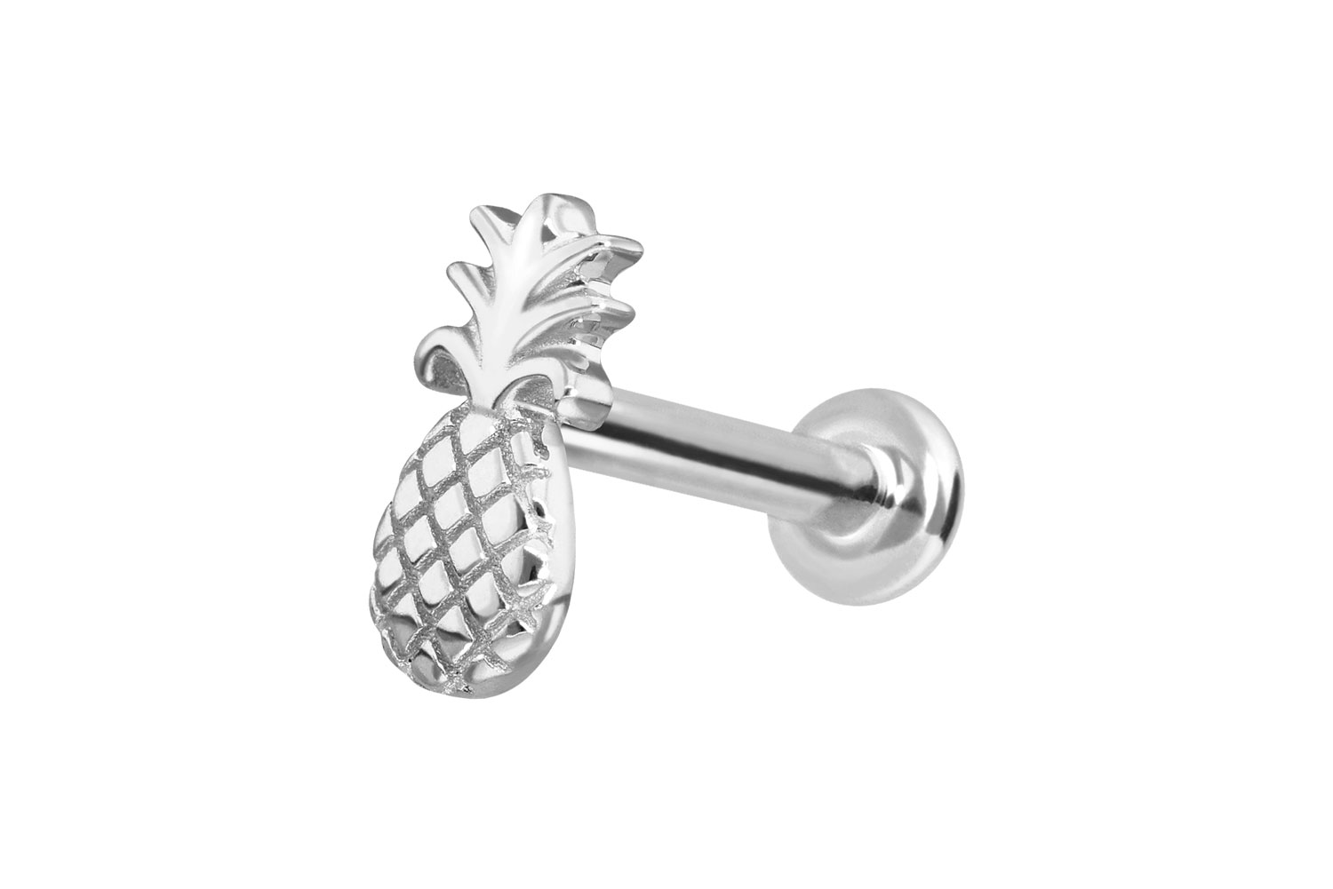 14 Karat Gold Labret Piercing mit Innengewinde ANANAS